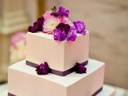 Malta Wedding Inspirations - White and Purple Wedding Cake
